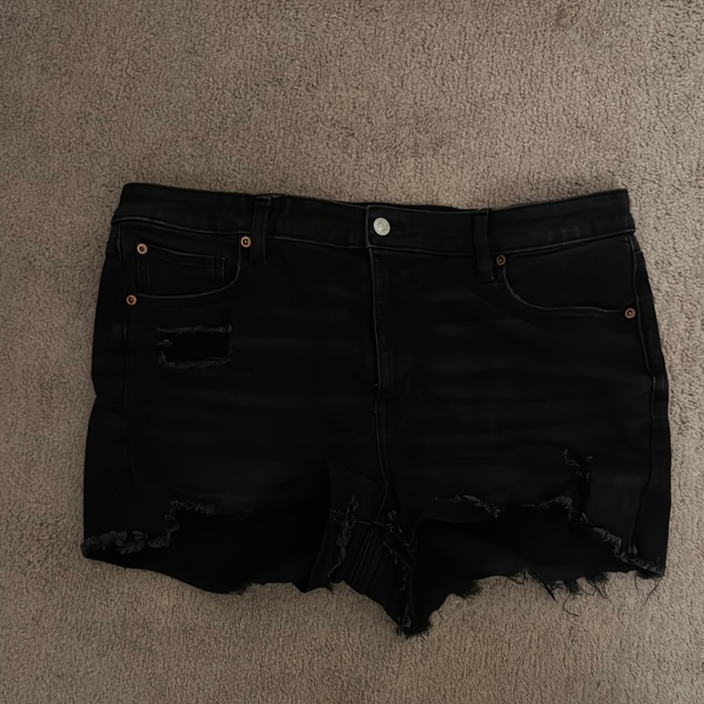 American Eagle Outfitters Black Distressed Jean Shorts